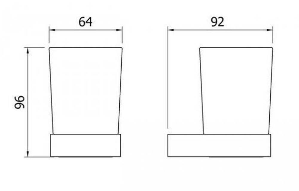Стаканчик для зубных щеток стекло/нерж. сталь CORINTO 16931.B глянцевый