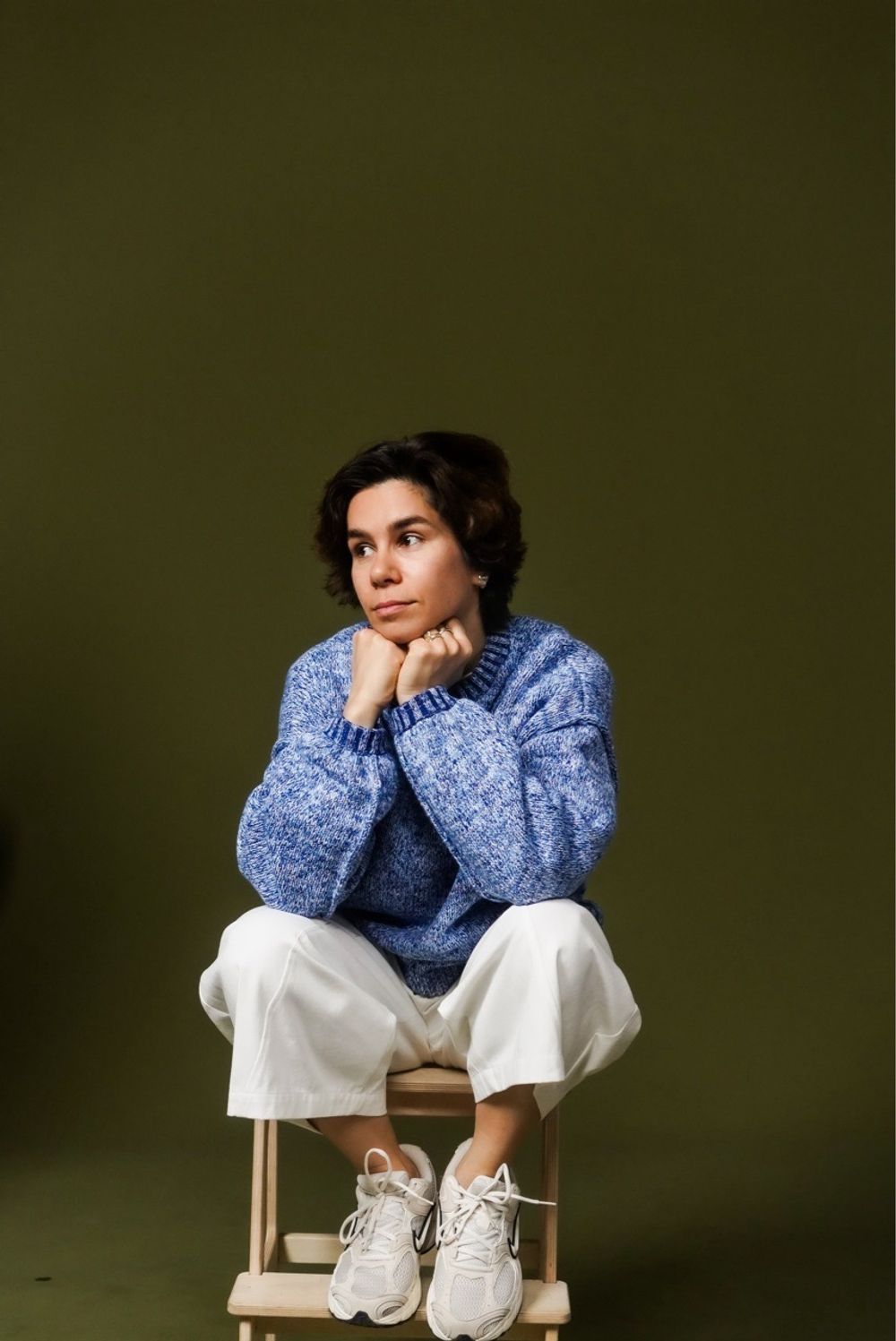 Штаны в корейском стиле из джинсы Айвори