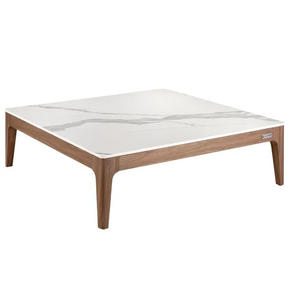 Журнальный столик Angel Cerda 2042 100х100 см, керамика, шпон ореха