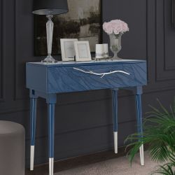 Консоль Арт Колор leaves Стайл Сильвер Королевский синий