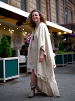 Бохо-накидка из фактурного хлопка (молоко)