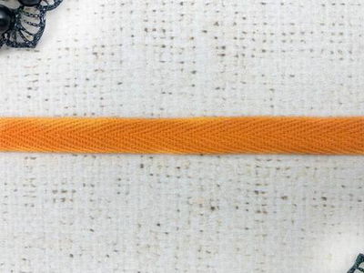 Лента киперная, хлопок, ш. 1 см, светлый оранжевый
