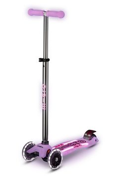 Самокат Maxi Micro Deluxe Glow Plus (светящийся) LED яркий сиреневый