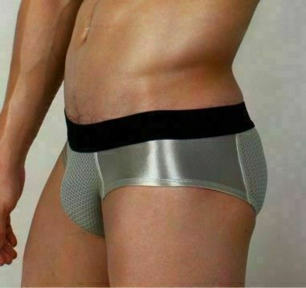 Мужские трусы брифы серебристые Superbody Silver Briefs