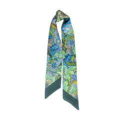 Шелковый твилли шарф Mollen Рассвет светло-серый