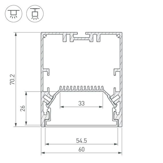 Профиль Arlight SL-Line-6070-2000 Anod 028993