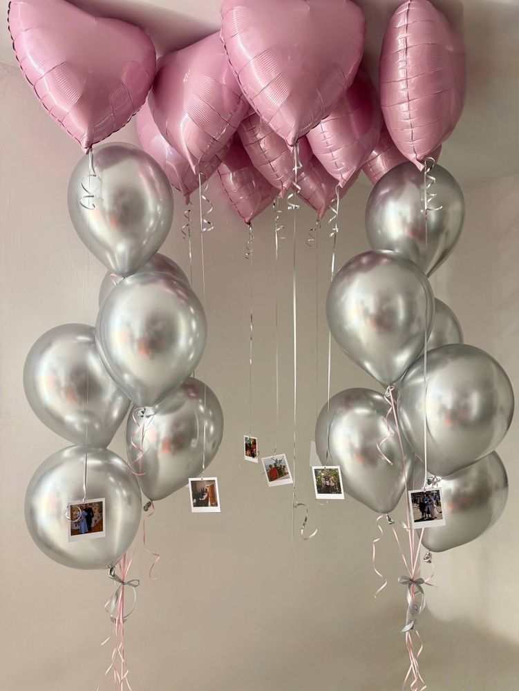 Воздушные гелиевые шарики с доставкой по Хабаровску серебро/фото №4705