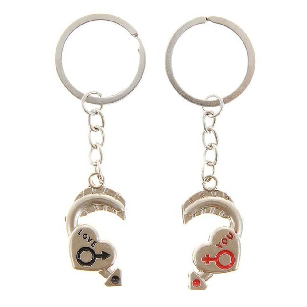 Брелок 2в1 "Знаки на сердце" (Цвет: серебряный)