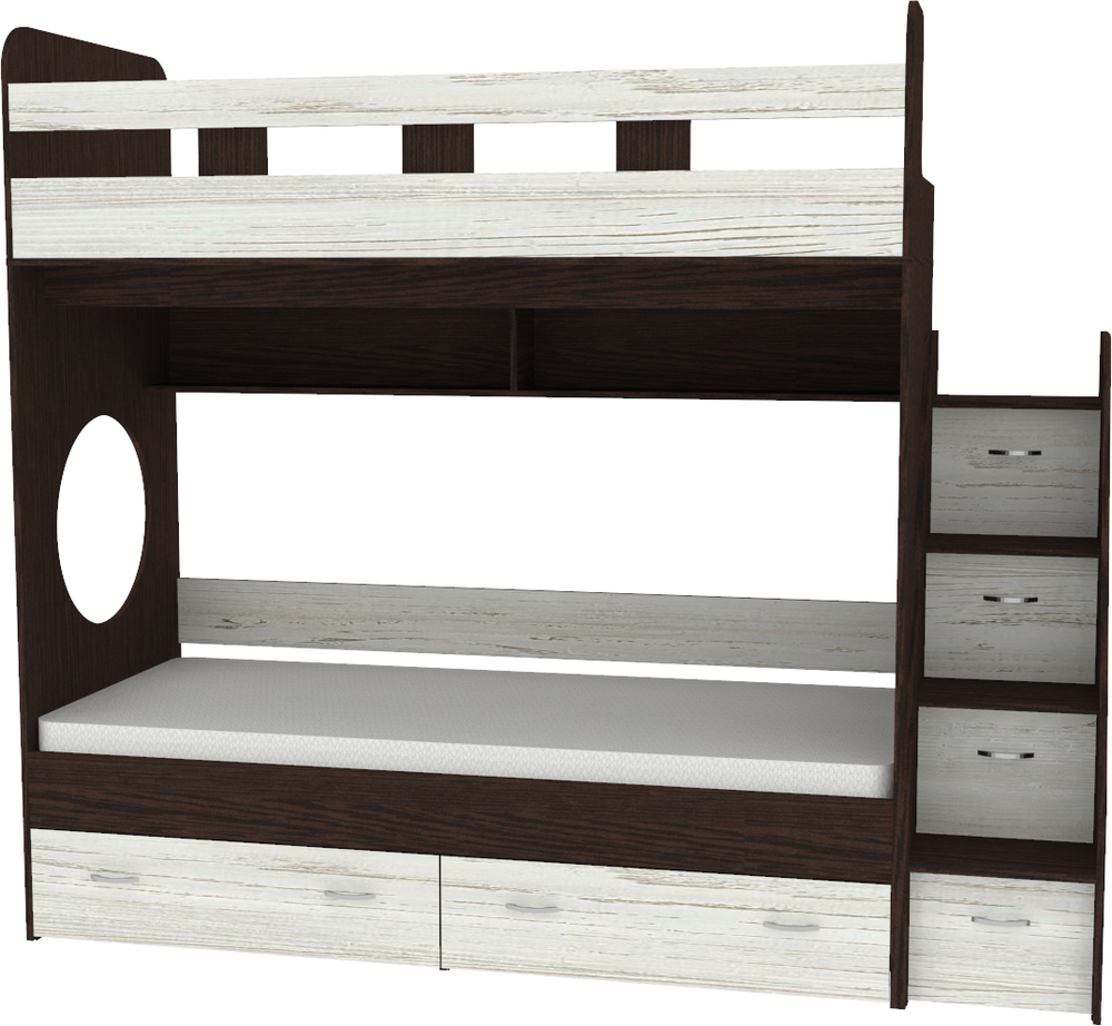 Трехъярусная кровать КарИВи Юниор  Венге Винтерберг