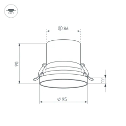 Светильник MS-VOLCANO-BUILT-R95-15W Day4000 (WH, 38 deg, 230V) (Arlight, IP20 Металл, 5 лет) 033665