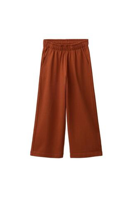 ZARA БРЮКИ WIDE LEG ИЗ ПЛОТНОГО ТРИКОТАЖА, ТЕРРАКОТОВЫЙ