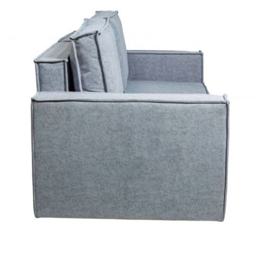 Диван-кровать Сатурн в стиле ЛОФТ ткань ЕВА 07 серый, велюр, механизм Еврокнижка, спальное место 202х155 см, пружинный блок Боннель, ниша для белья