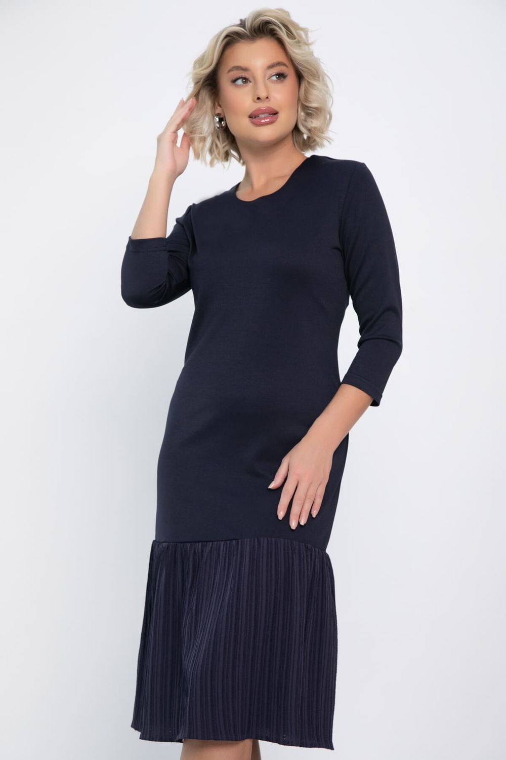 Платье с воланом Ливия (синее) П14810-10М LT Collection