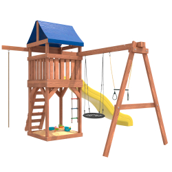 Детская площадка с трапецией и качелями гнездо 60 см IgroWoods для улицы и дачи