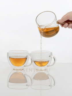 Чашка из боросиликатного стекла с двойными стенками и с ручкой 280 мл