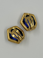 Клипсы с синими вставками Chanel