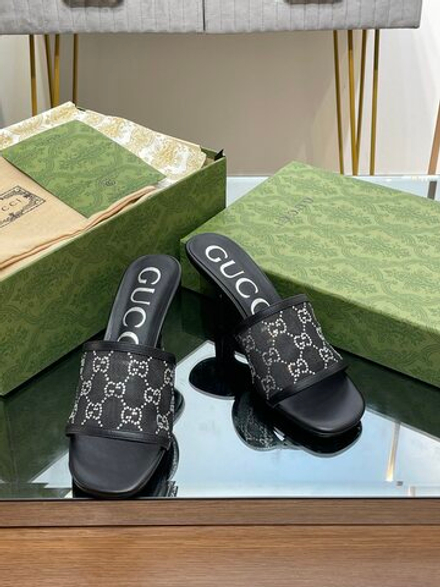 Gucci GG Mid-Heel Slide Sandal 7.5 cm