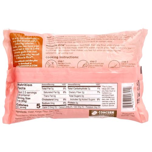 Miracle Noodle, Miracle Rice®, рис на растительной основе, 227 г (8 унций)
