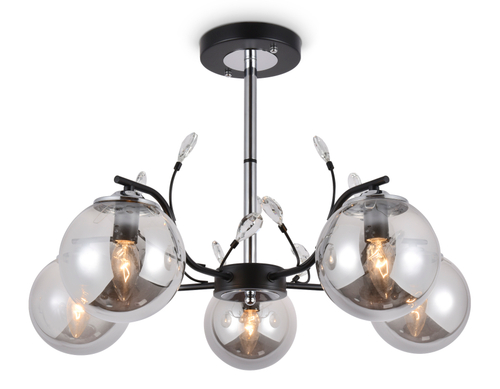 Подвесная люстра TR9073/5 BK/SM черный/дымчатый E14 max 40W D620*420