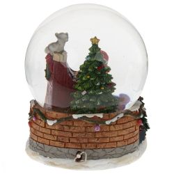 GAEM Фигурка декор в стекл шаре "Дед Мороз" (муз с ключ), D 15 см, L16 W17 H20 см