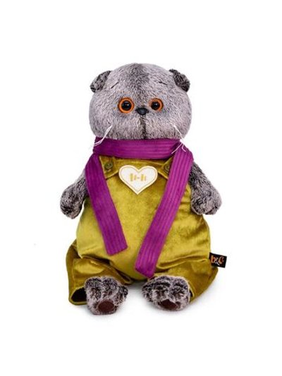 Мягкая игрушка Басик в бархатном комбинезоне 19 см