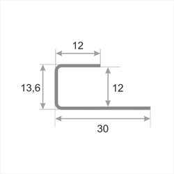 Профиль из нержавейки SB166-1B-12H серебро глянец браш 2700 мм