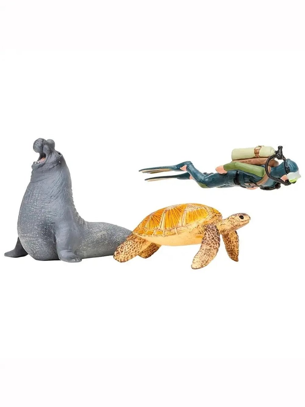 Игрушки фигурки в наборе морские животные (кашалот, дельфин, черепаха и др)