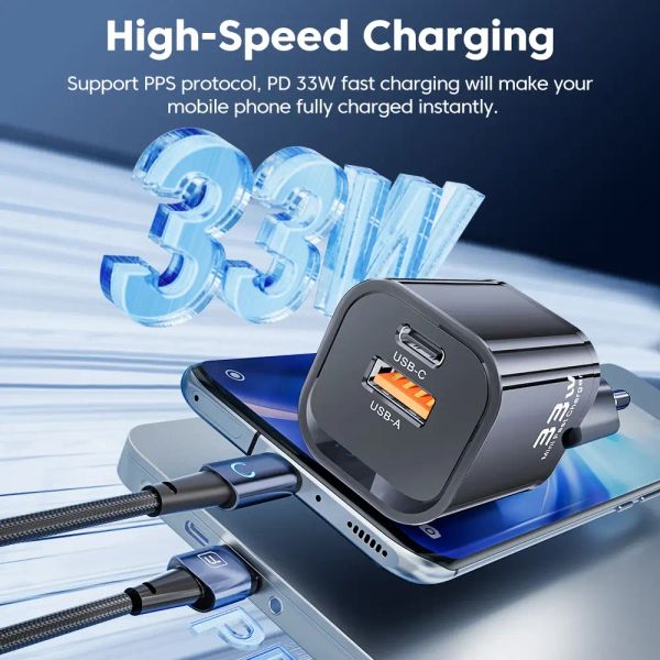 Адаптер питания Toocki 33Вт (Type-C + USB-A) Белый