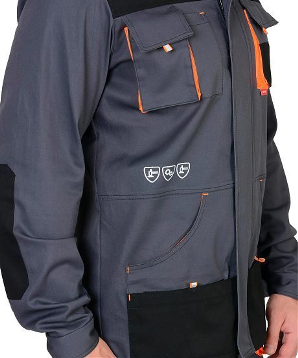 Костюм "Стрейч" темно-серый с оранжевым и черным