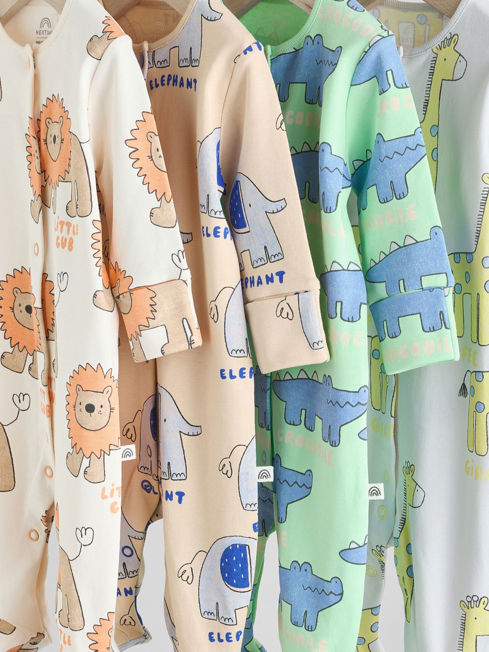 Комбинезон / Cлип для малышей Next AA5-964, 4 шт., Бежевый, Зеленый