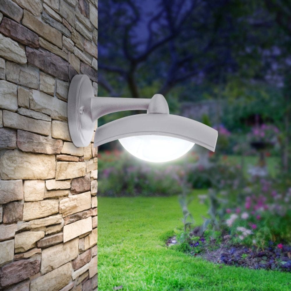 Садово-парковый светильник ЭРА ДБУ 07-8-004 Дели 4 белый 4 гранный настенный IP44 светодиодный 8Вт 6500K