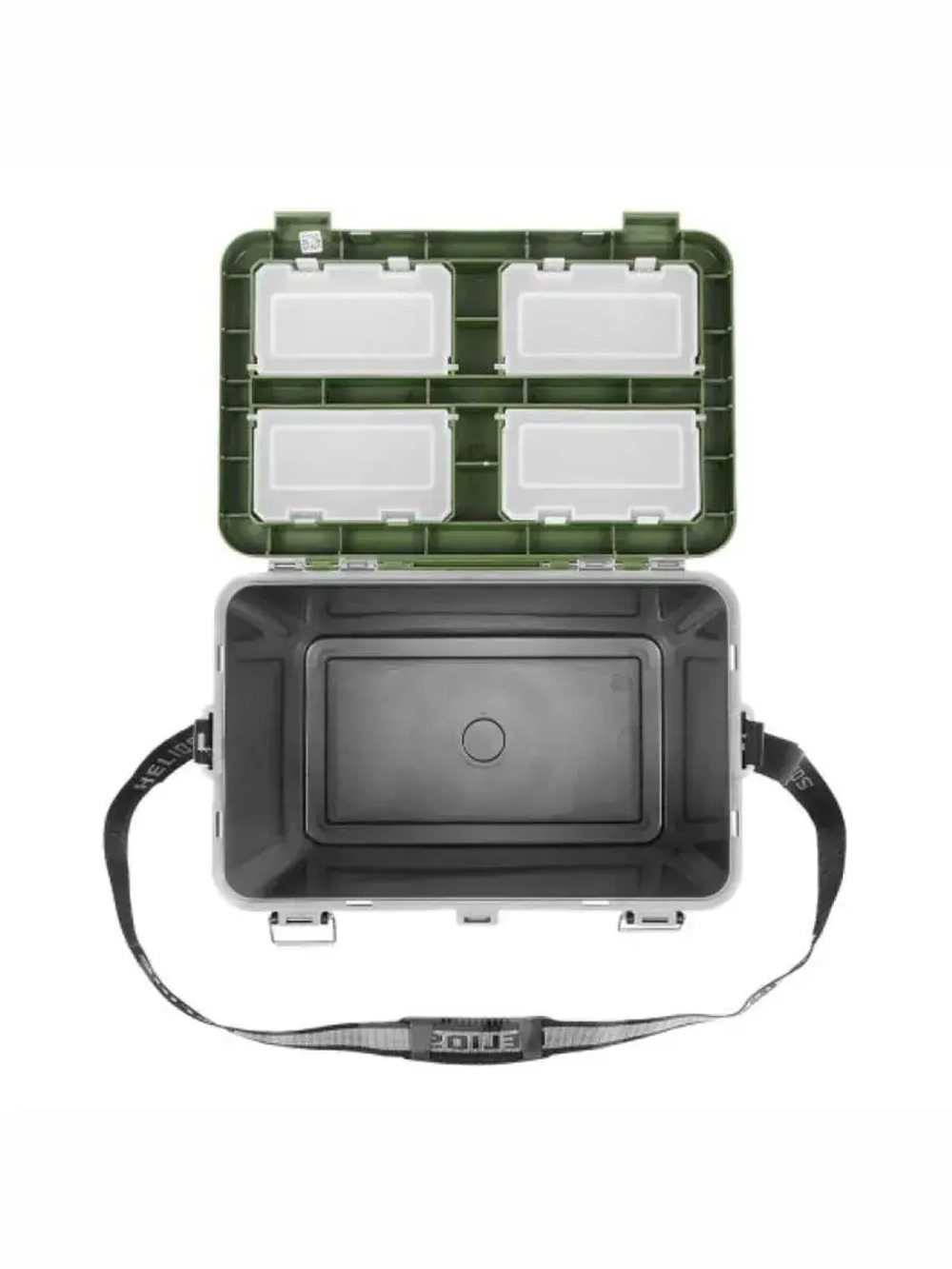 Ящик рыболовный зимний для хранения снастей серый/хаки