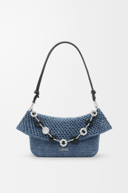 Loewe Средняя сумка Ola связанная крючком, синий