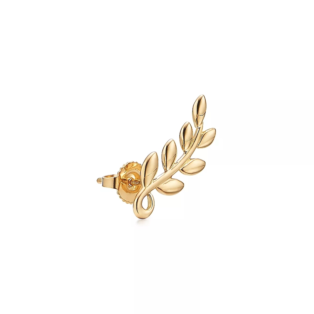 Серьги из жёлтого золота 18k, Tiffany 🌿 Оливковая ветвь.