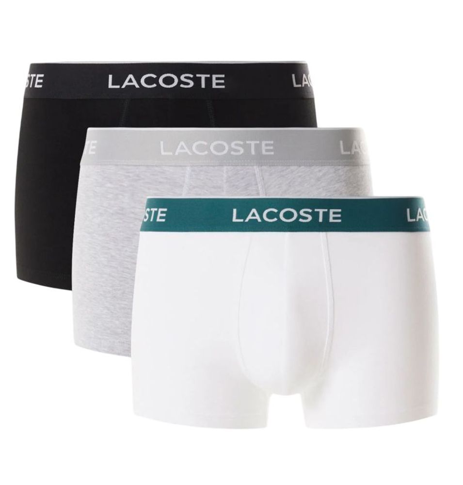Мужские спортивные боксеры Lacoste Cotton Stretch Jersey 3P - black/grey/white
