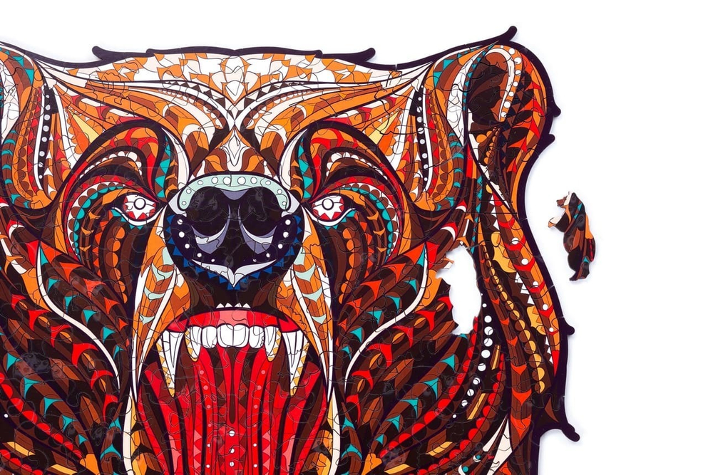 Сказочный медведь Chapa - Деревянный пазл, детали разной формы, голова медведя