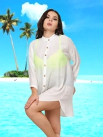 туника пляжная рубашка летняя на пуговицах