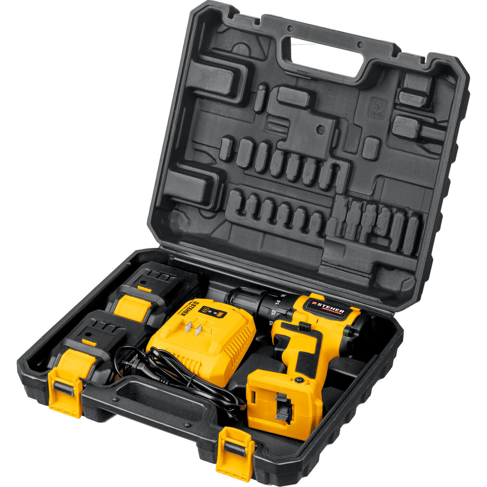 Дрель-шуруповерт Steher V1 CDB-200-2 20В 2х2 Ач