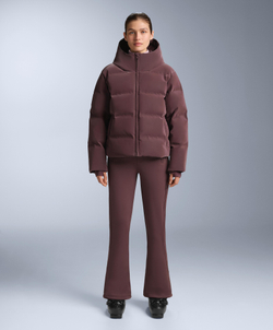 OYSHO Водостойкий пуховик из атласа Minardi Piume SKI, темно-винный