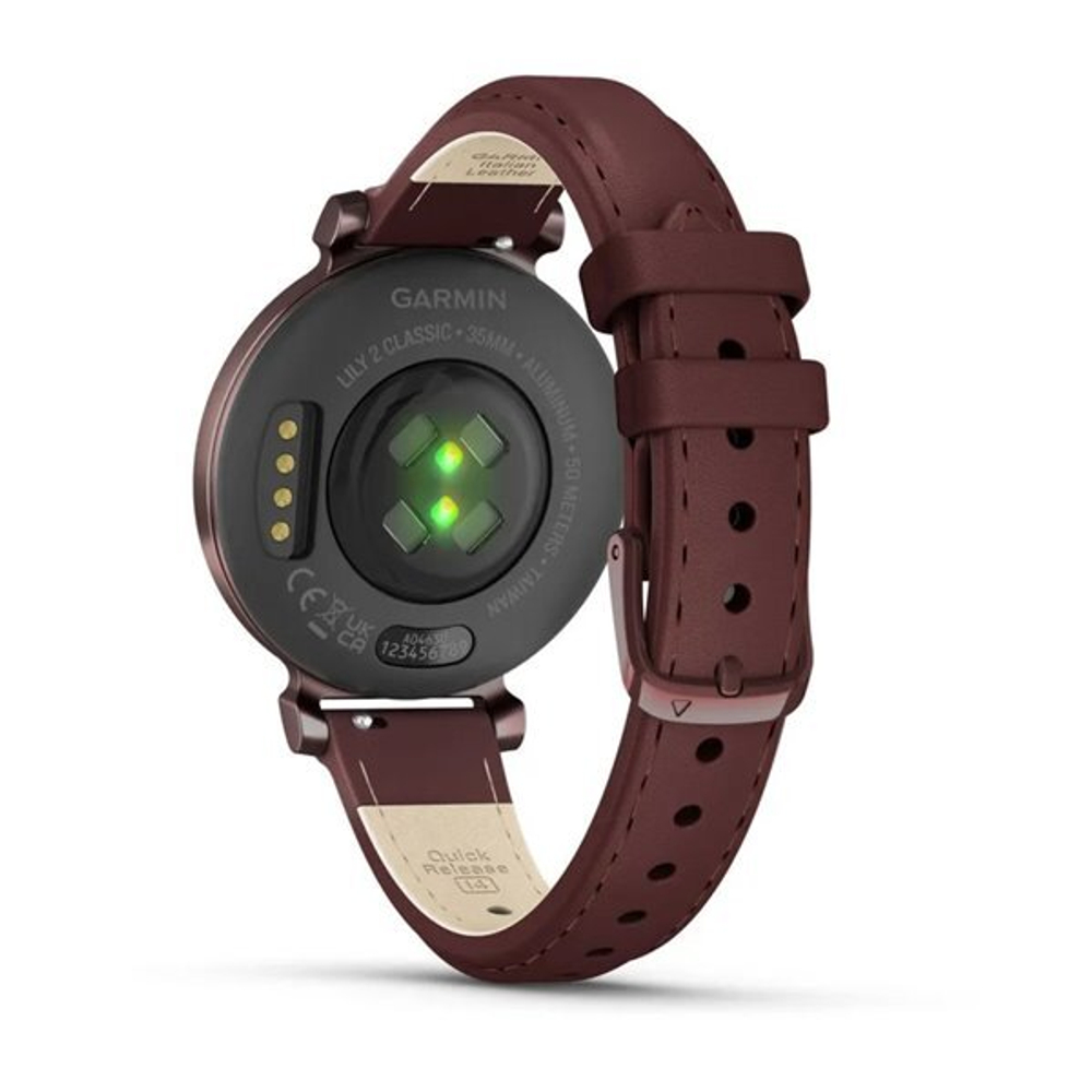 Смарт часы Garmin Lily 2 Classic темно-бронзовые с шелковичным кожаным ремешком
