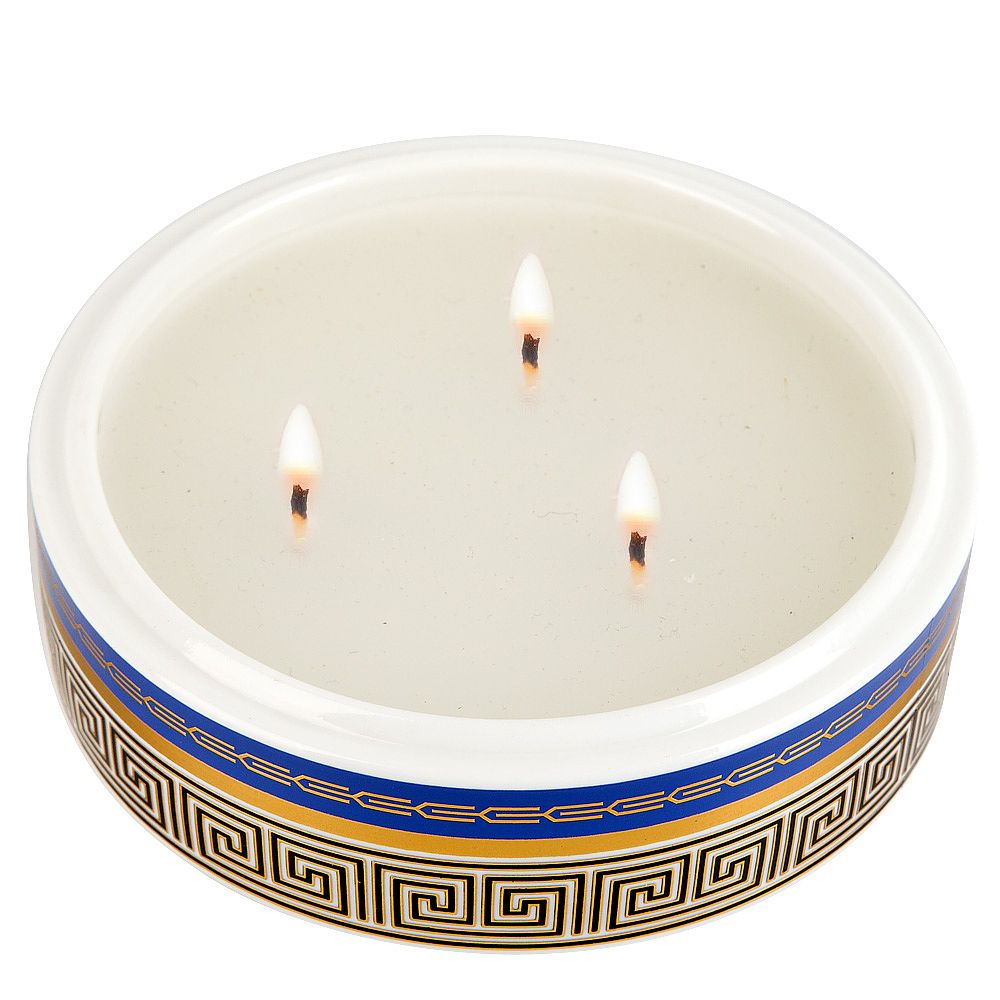 Подсвечник-шкатулка декоративная "Golden Blue"12*4см (фарфор,воск) (подарочная упаковка)