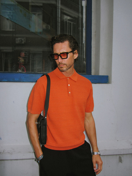 Оранжевая футболка-поло