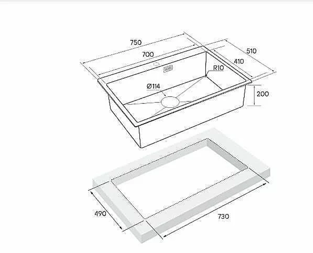 Мойка кухонная Paulmark VAST PM217551-GM вороненая сталь
