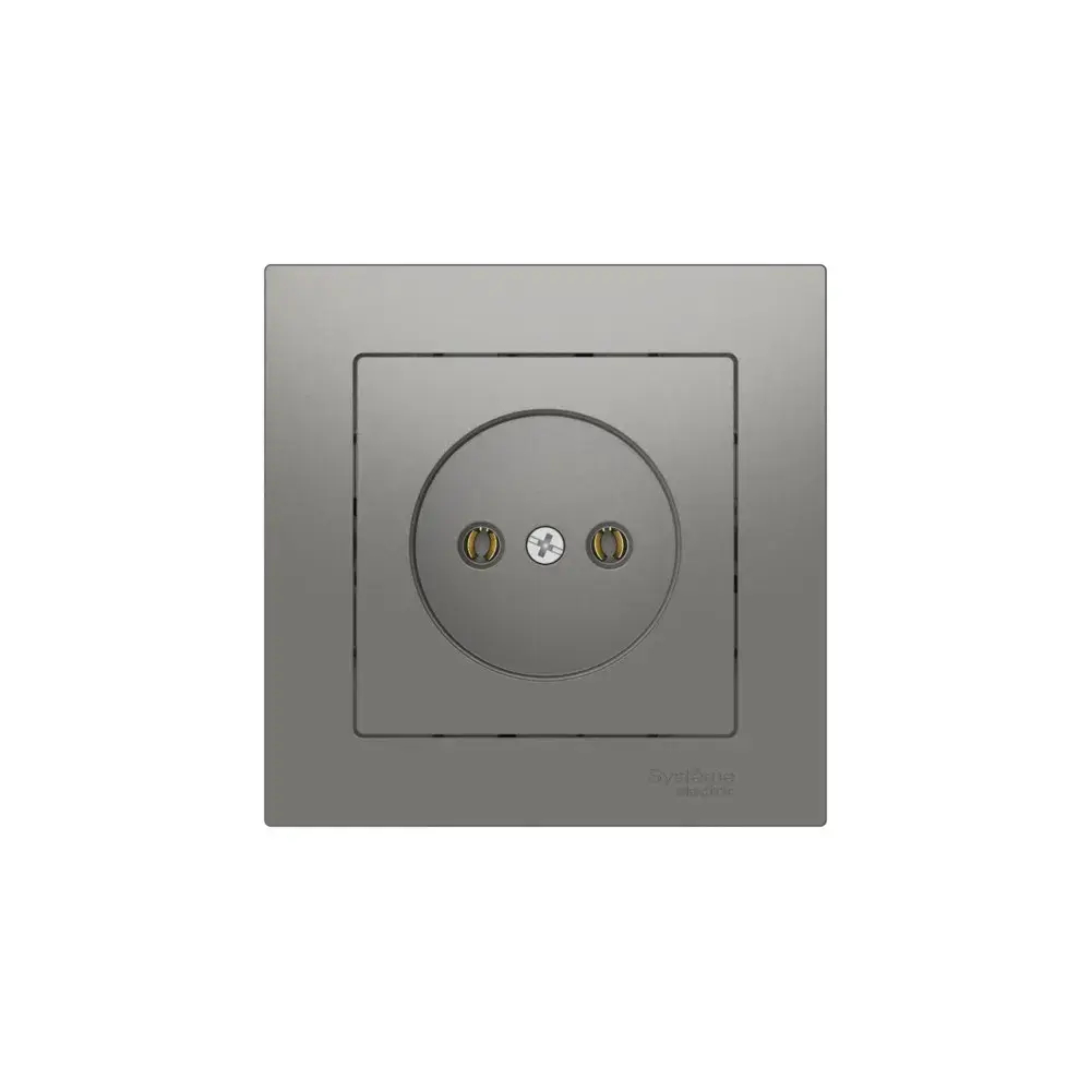 ATLASDESIGN РОЗЕТКА без заземления без шторок, 16А, в сборе, быстрозажим. клем., СТАЛЬ