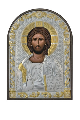 Спаситель, икона арочная, пластик 48x65
