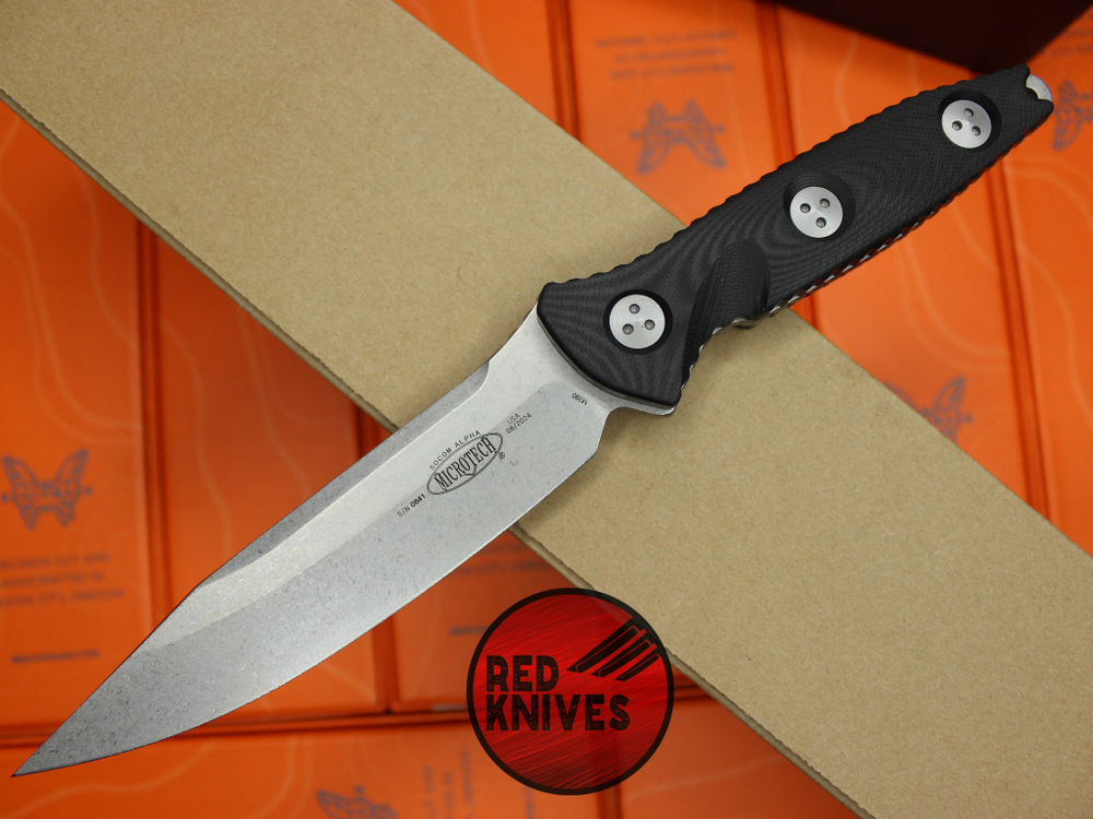 Нож Microtech Socom Alpha - рукоять G10, клинок серый апокалиптик