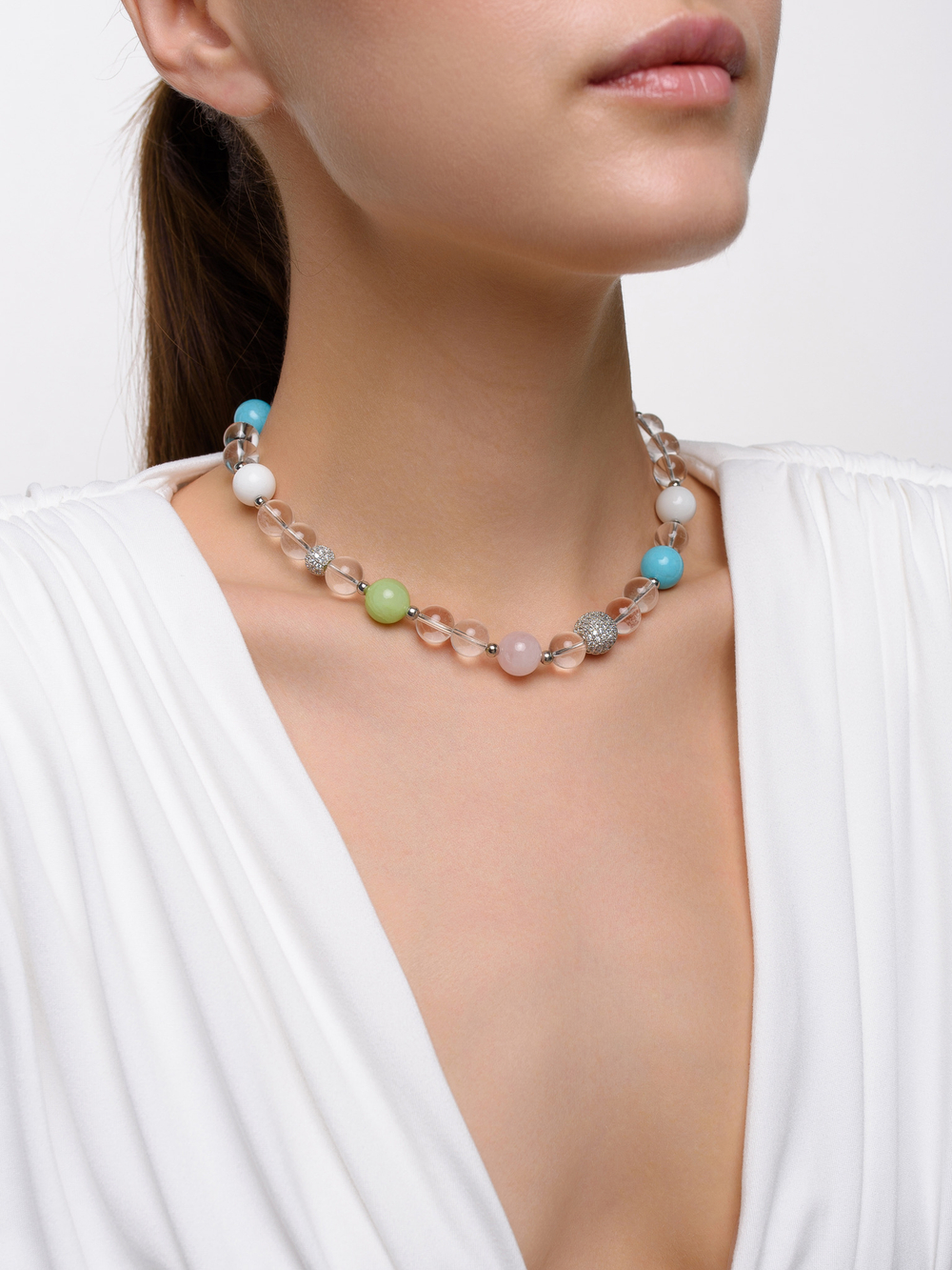 Колье "Bubble Color" Silver