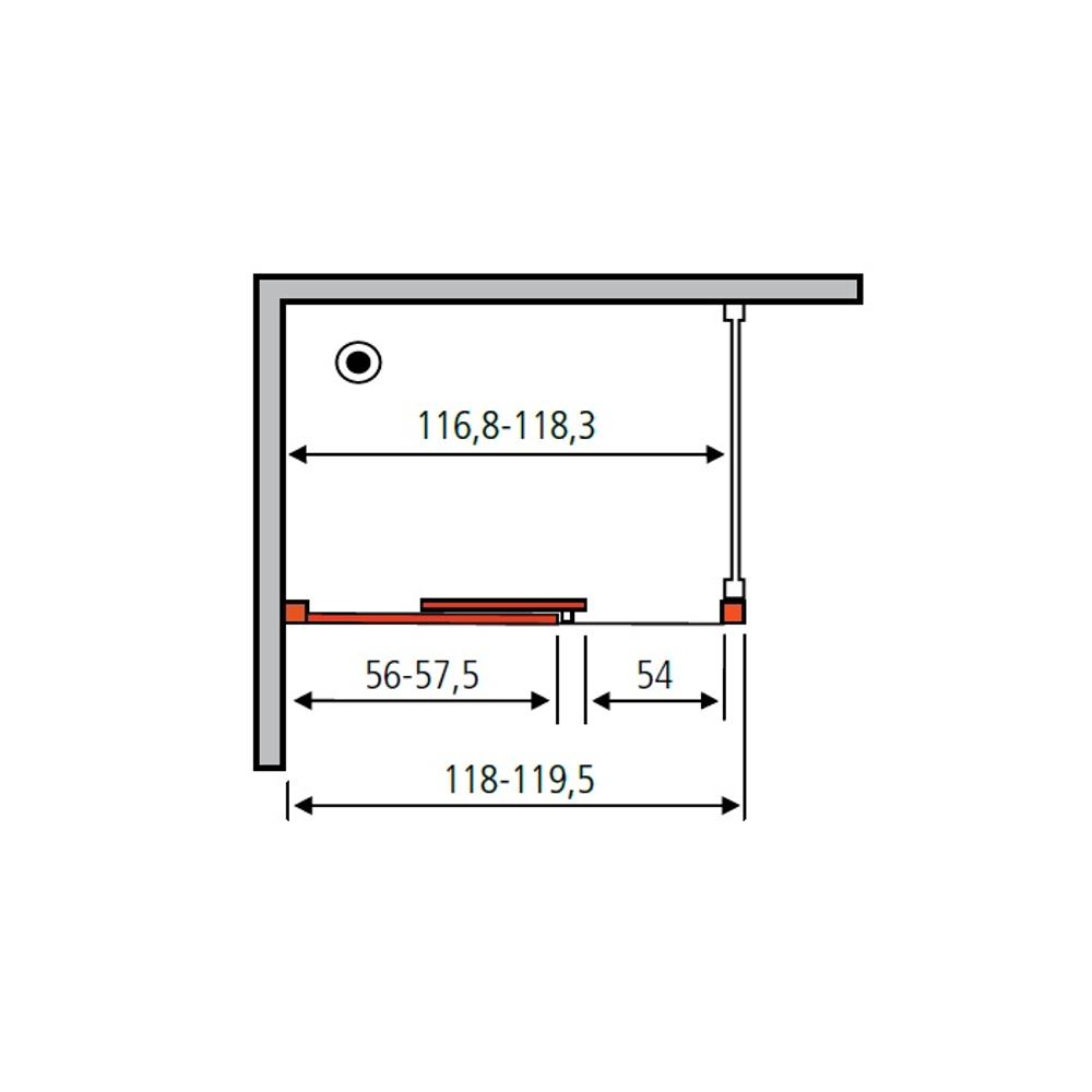 Дверь для душевого ограждения NEW GENERATION, 120x200, левая, профиль блестящее серебро, стекло прозрачное, NGP7IS11830TR