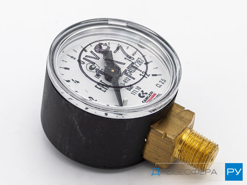 Манометр для компрессора 4 бар (0,4 МПа) радиальный R 1/8" диаметр 39 мм арт. M043-R04
