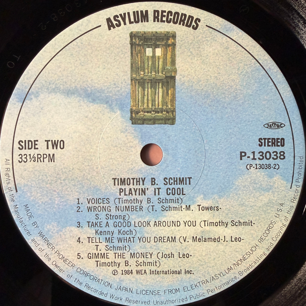 Timothy B. Schmit ‎– Playin' It Cool (Япония 1984г.) Т